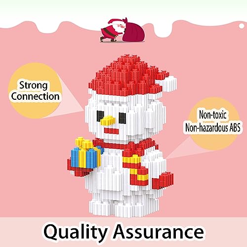 Image of 2023 Building Blocks Christmas Toys Snowman Micro Blocks Stacking Toy New Toys Holiday Present Box New Year Birthday Gifts for Kids 6-12 Years Old Girls and Boys (Snowman)