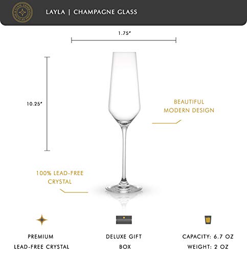 Joyjolt JC102114 Champagne Flutes – Layla Collection Crystal Champagne Glasses Set Of 4 thumb #1
