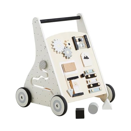 Beright Wooden Baby Walker Push and Pull Learning Activity Walker Kids’ Activity Toy Multiple Activities Center Develops Motor Skills & Stimulates Creativity (Natural)