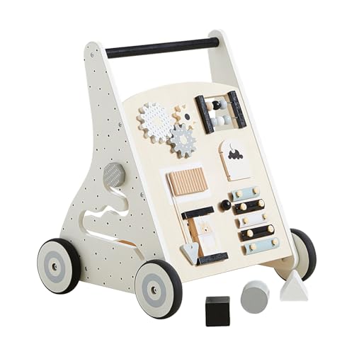 Image of Beright Wooden Baby Walker Push and Pull Learning Activity Walker Kids’ Activity Toy Multiple Activities Center Develops Motor Skills & Stimulates Creativity (Natural)
