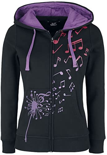 Full Volume by EMP Hoody Jacket mit Pusteblume und Musiknoten Print Mujer Capucha con Cremallera Negro XXL Cover