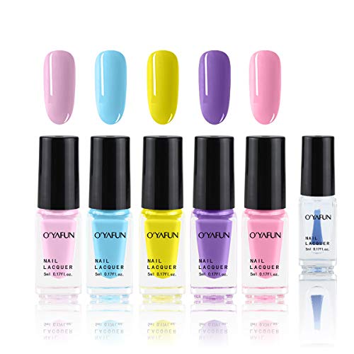 Fercaish New Non Toxic Nail Polish Set Easy Peel Off & Quick Dry Organic Water Based Eco Friendly Nail Polish for Kids Teens (6 Bottles)