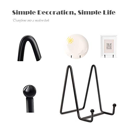 image for Dnvkict 2 Pack Display Stands for Plate - Black Metal Iron Easel Plate