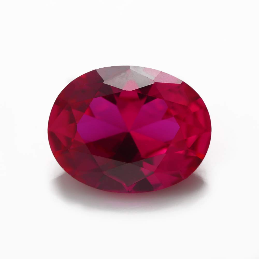 Taille : 3 x 5 mm-13 x 18 mm, pierre synthétique ovale en corindon rouge pour la fabrication de bijoux, 9x11mm 25pcs, Corindon synthétique