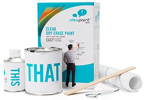 IdeaPaint CREATE Dry Erase Paint, Clear, 100 sq. ft., Easy to Install, Erases Clean, Environmentally Friendly, High Performance Dry Erase Whiteboard Paint