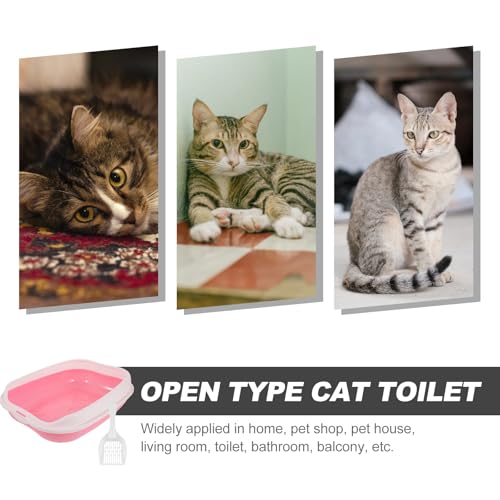 Mipcase set arenero para gatos plástico rosa miniatura 7