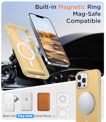 Image of Magnetic Compatible with iPhone 13 Pro Case, [Built-in Invisible Kickstand][Compatible with MagSafe][Military Grade Shockproof] Slim Translucent Matte Phone Case for iPhone 13 Pro 6.1 inch