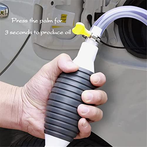 Image of Manual Fuel Transfer Pump with Hand Siphon Bulb Pipe for Petrol Diesel Water Liquid Transfer Portable Pump