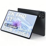 KINGRID 2K 11 Inch Android 16 Tablet, 24GB RAM, 256GB ROM, 1TB Expand, TUV Certified 1920x1200 FHD Screen, 8000mAh Battery with Octa-Core, Gaming Tablet with Sim Card Slot for Adults & Kids
