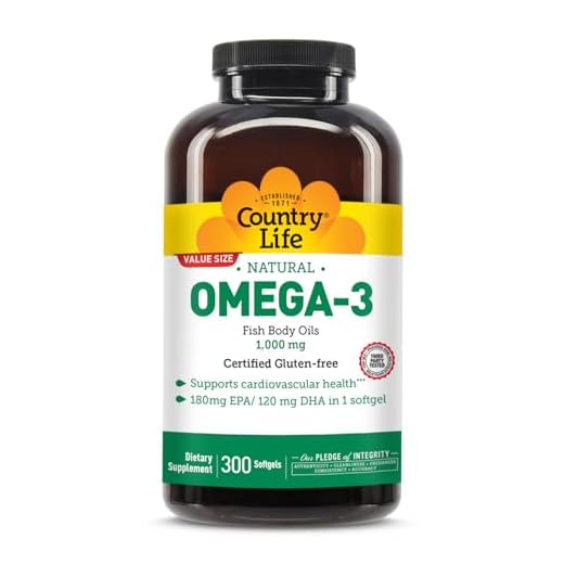Country Life Omega-3 Fish Body Oils 1000 mg, 300-Count