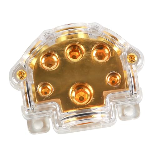 Laroal Bloque de distribución de energía, Divisor estéreo de Audio para automóvil, 1 en 5 Salidas, portafusibles, Bloque de distribución de energía para automóvil, Barco