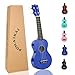 POMAIKAI Soprano Wood Ukulele Rainbow Starter Uke Hawaii kids Guitar 21 Inch with Gig Bag for kids Students and Beginners (Dark blue)