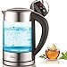 Produktbild Glas Wasserkocher 1,7 Liter | 100% BPA FREI | 2200 Watt | LED Beleuchtung im Farbwechsel | Warmhaltefunktion | Edelstahl mit Temperaturwahl | Teekocher | Temperatureinstellung (60°C-100°C)