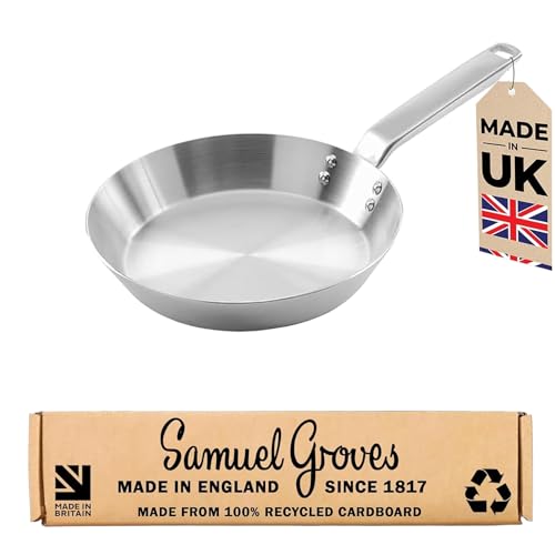 Samuel Groves 20cm Frying Pan Stainless Steel Cookware, PFAS-Free, Induction Compatible, Oven Safe, Dishwasher Safe, UK Made