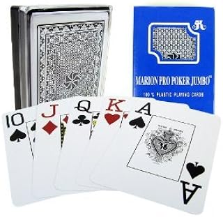 Marion Pro Jumbo Index - 100% Blue Plastic Poker Playing Cards