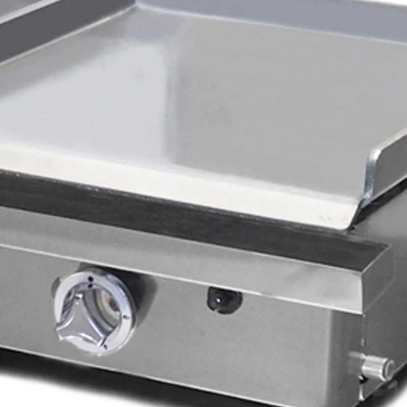 MBH - Plancha a gas industrial 600x400+600x400 mm económica para hostelería. Fry Top dos zonas profesional de acero laminado para bar y restaurante.