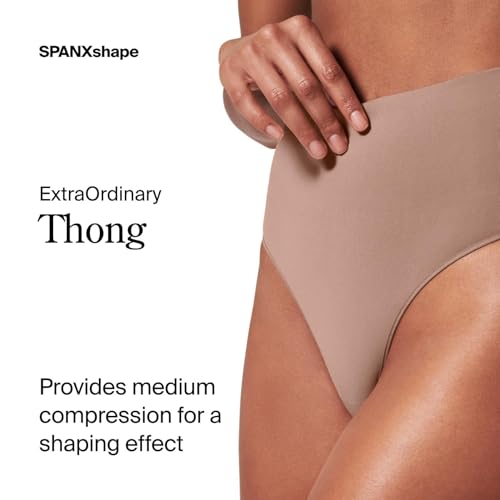 Image of SPANX SPANXshape ExtraOrdinary Thong - Sculpting with Compression - Women's Shapewear Underwear - Recycled Nylon Fabric Blend