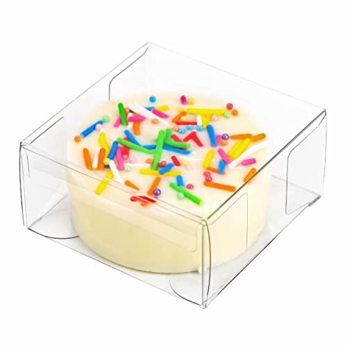 XP-ART 50 PCS Individual Clear Chocolate Coverd Oreos Cookie Boxes 2.36 x 2.36 x 1.18 Individual Macaron Box Mooncake Packaging for Wedding Easter Halloween Christmas Party
