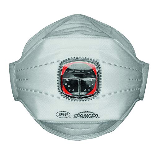 JSP Mascarilla desechable de pliego horizontal SpringFit FFP3V 435-2 unidades...