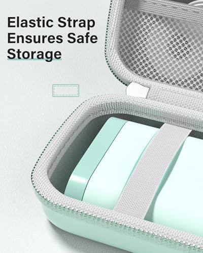 Image of ProCase Label Maker Case Compatible with Nelko P21, Phomemo D30 Label Printer, Compact Portable Bag for SUPVAN E10 /ORGSTA S001 Sticker Printer, Storage for Label Tape&Accessories (Case Only) -Green