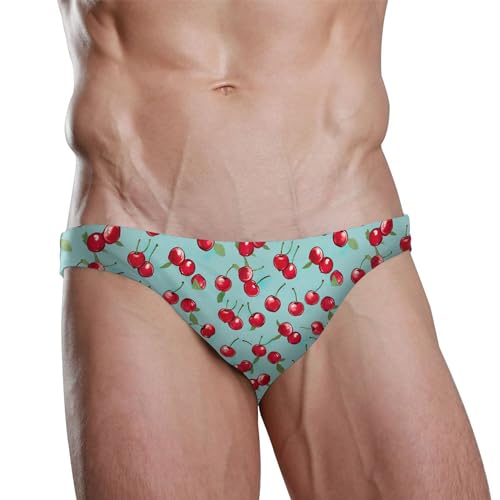 Cherry Fruit Swim Briefs for Men Swimsuit Bikini Swimwear S A1102992