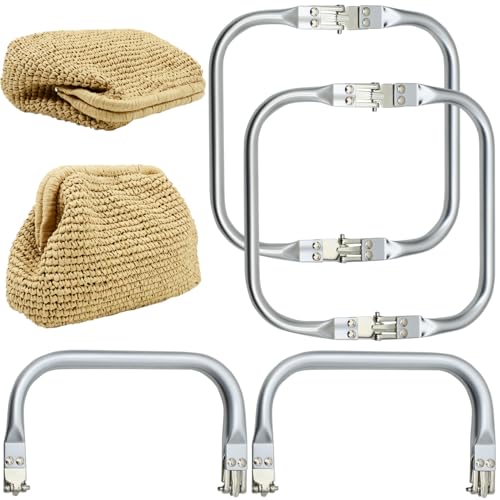 OUYIWEIMAOYI Cierre de bolsa de ganchillo con marco en U, 4 piezas con mango interior en forma de U de 16 cm, 18 cm, 20 cm y 22 cm, marcos para bolsos en U de aluminio, para manualidades (18 cm)