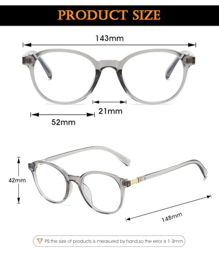Image of EYLRIM Classic Round Glasses for Women Men Circle Frame Blue Light Glasses Nerd Eyeglasses