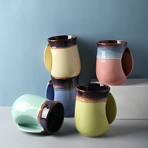 Selamica Porcelain 18Oz Novelty Right-Handed Handwarmer Mug, Coffee Mug, Tea Mug, Gift For Family Friends And Couple - Purple #TOP6