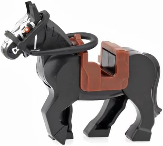DrmBeyd Mittelalterliche Schlachtross Bausteine - 6-teiliges Set Für Minifiguren