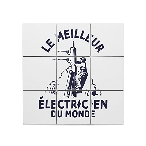 Carreaux céramique électricien métier électricité idée cadeau originale maison