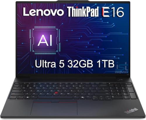 Image of Lenovo ThinkPad E16 Gen 3 Business AI PC Laptop (16 inch FHD+ Anti-Glare, Intel 12-Core Ultra 5 125U (> i7-1355U), 32GB DDR5 RAM, 1TB SSD), Thunderbolt 4, Webcam, Ethernet, Numeric KB Win 11 Pro (Renewed)