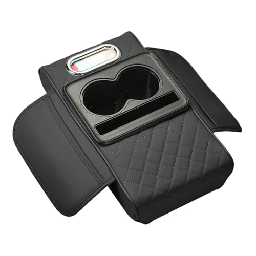 KIXZSAZ 車のアームレストボックスパッド革多機能アームレストクッションとカップホルダー PU 車の革アームレストドアパネルカバー, あ
