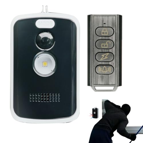 Alarma de sensor de movimiento – ​​Sensor de movimiento con batería, disparador de alta precisión, carcasa portátil ligera, función de instalación fácil | Perfecto para apartemos