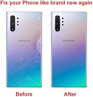 Rear Back Glass Replacement for Samsung Galaxy Note 10 Plus with Reparing Toolkit and Pre-Installed A-dhesive (Aura Glow)