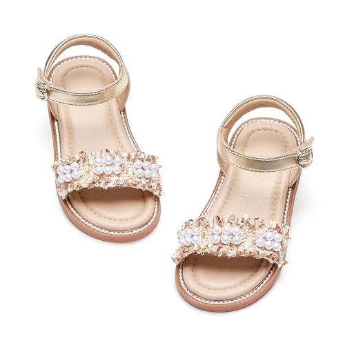 Image of GINFIVE Toddler Girls Sandals Little Girls Kids Summer Shoes Toddler Sandals