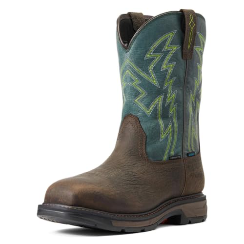 ARIAT ARIAT Men's WorkHog XT BOA Waterproof Carbon Toe Work Boot, Bruin Brown/Dark Forest, 8.5 Wide