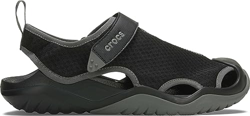 Crocs Men's Swiftwater Mesh Deck Sandals, Black, 7 Men