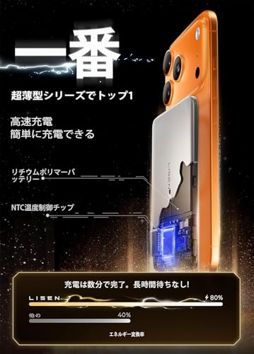 LISEN CardMag magsafe モバイル バッテリー 対応 iPhone 17 Air, 5000mAh モバイルバッテリー マグセーフ 軽量 薄型, LISEN 2025 新薄型 power bank ワイヤレス充電 対応 iPhone 17 16 15 14 13 12 Pro Max Plus Air シリーズ 2E421-JP の商品画像 4