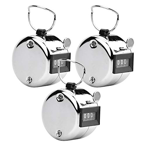 Kupink 3 PCS Contador Manual de 4 Dígitos Cuenta Personas Contador de Vueltas para Personas Contador Golf Deporte Entrenador Escuela