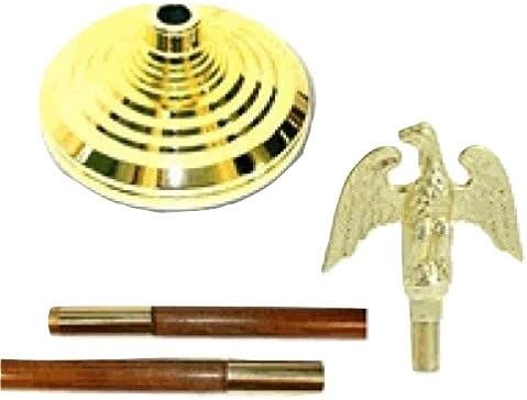 WINDSTRONG Indoor Flagpole Kit Parade Set with Eagle, 7ft Oak Pole and Tassel No Flag Included