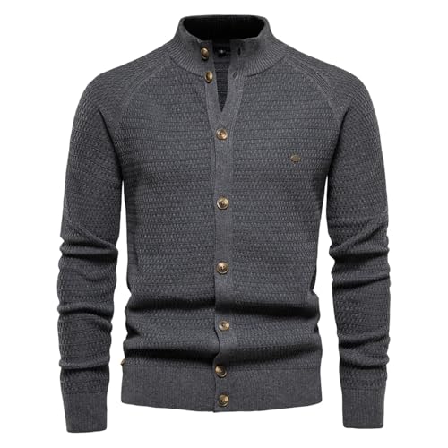 Men's Cardigan Button Down Turtleneck Sweater Casual Daily Long Sleeve Cardigan Sweater