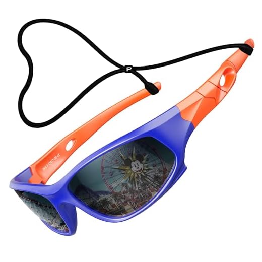 ATTCL Mixte Enfant Sport Lunettes De Soleil Polarisées UV400 Ultra Léger Flexible Cadre 5025 orange blue