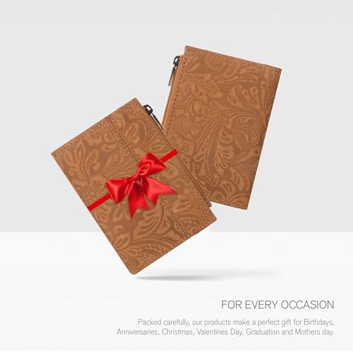 Image of Oak Leathers Wallet For Women Full Grain Leather - Small RFID Coin Purse Credit Card & ID Holder for Ladies,Bifold Wallets for Teenager | Small