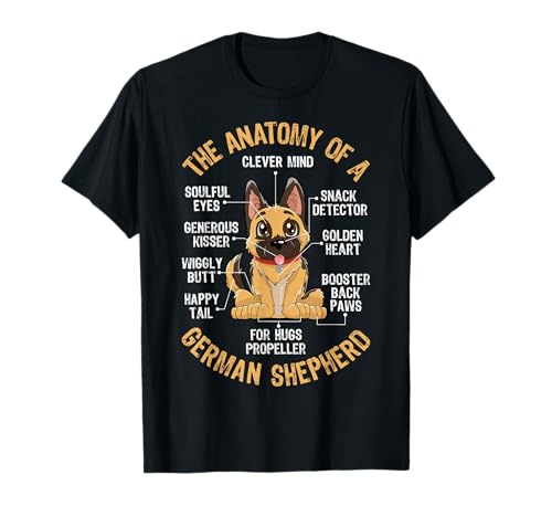 Anatomy of a German Shepherd T Shirt Funny Dog Lover Gifts T-Shirt
