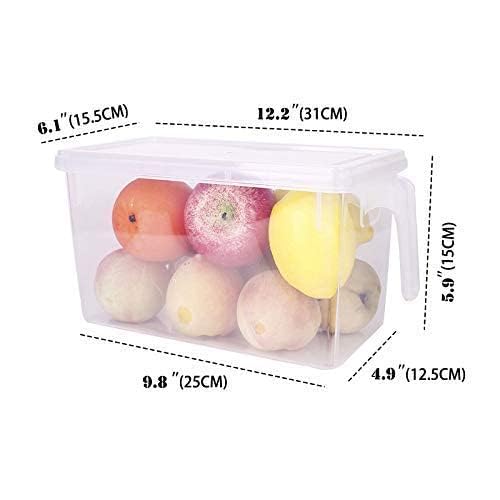Image of LEMBOSE Fridge Storage Boxes, Fridge Organizer For Kitchen Plastic Containers For Kitchen Storage Food Storage Containers with Handle with Lid (5 Liter) (Pack Of 1)