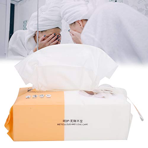 Tecido de remoção de maquiagem (liso), toalha de papel de limpeza facial de uso duplo seco e molhado