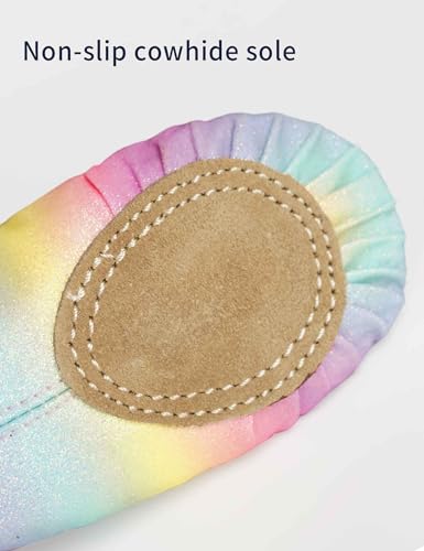Ballet Shoes for Girls Rainbow Glitter Split Sole Ballet Slippers Dance Shoes with Elastic Band for Toddler/Little Kid/Big Kid4