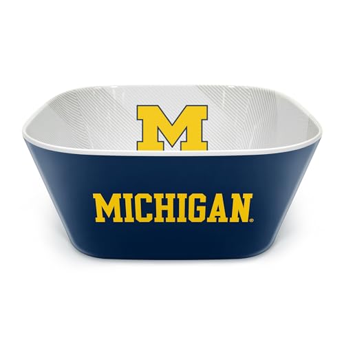 Image of YouTheFan NCAA Michigan Wolverines Officially-Licensed Large Party Bowl - 100% Melamine, Dishwasher Safe, BPA Free - Holds Large Bag of Chips - Sleek Design - Perfect for Game Day or Any Day