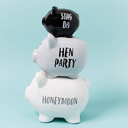 Widdop 'Pennies & Dreams' Triple Piggy Bank - Honeymoon