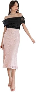 جيبة دانتيل بخصر مرتفع وحافة بلون سيمون من اوستن، مقاس 14UK - L